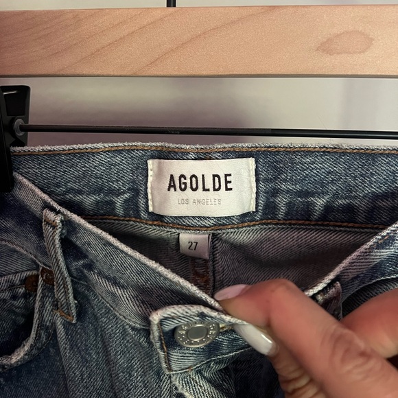 🚨SOLD 🚨 Free People Agolde 90's High Rise Distressed Straight Leg Jeans, EUC - Picture 5 of 7